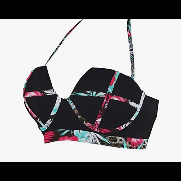 LA Plage Women's Floral Padded Bikini Top - Picture 2 of 5